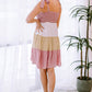 Color Block Tie Shoulder Tiered Dress