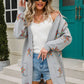 Star Pattern Open Front Longline Cardigan
