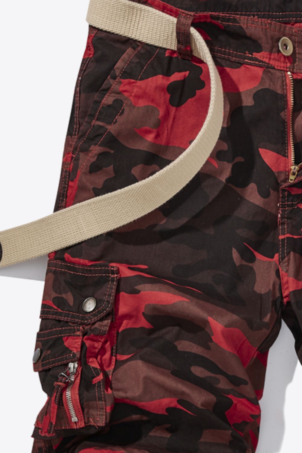 Camouflage Belted Cargo Shorts