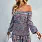 Floral Smocked Off-Shoulder Ruffled Dress