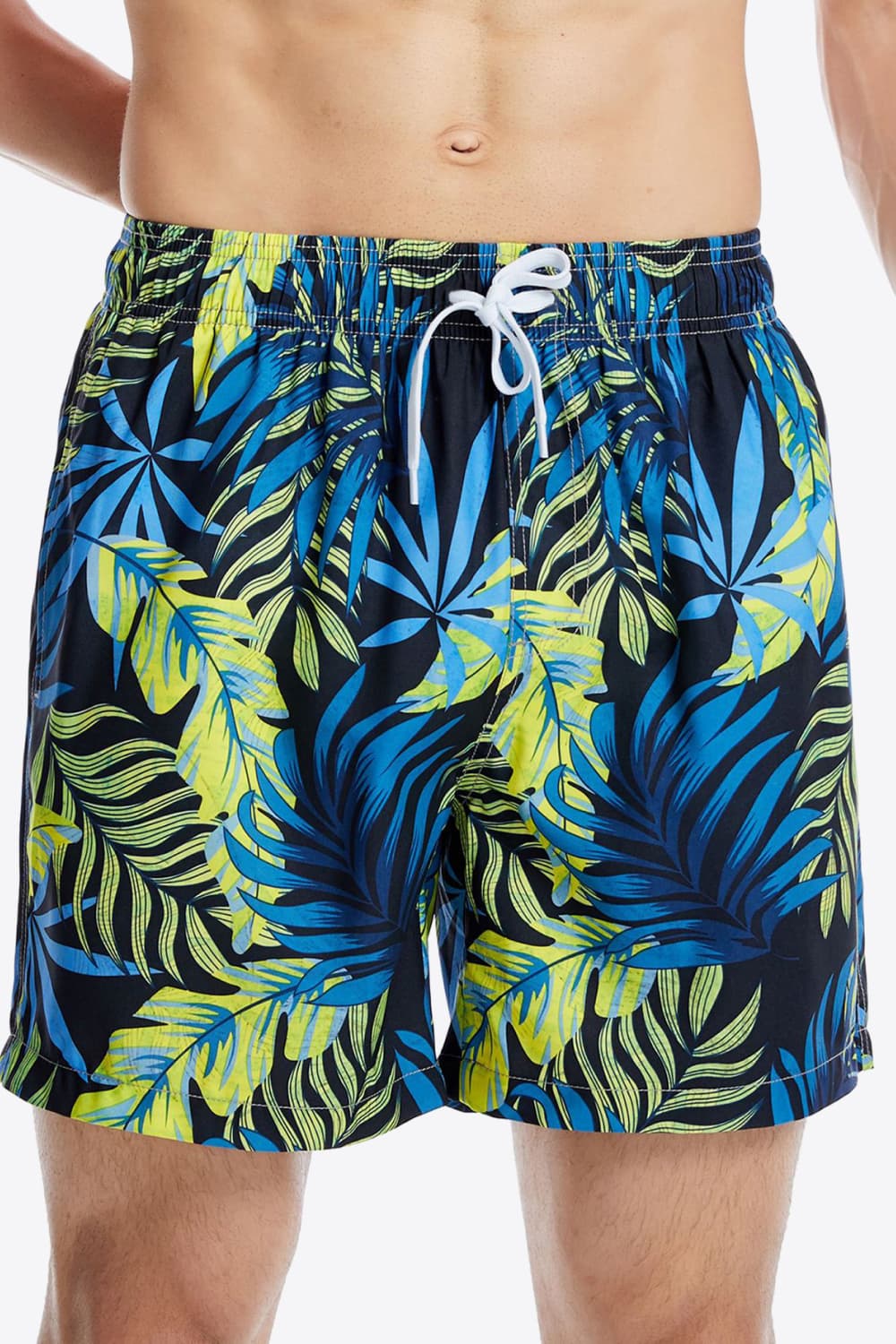 Botanical Print Tied Shorts with Pockets