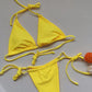 Side Tie Halter Neck Backless Bikini Set