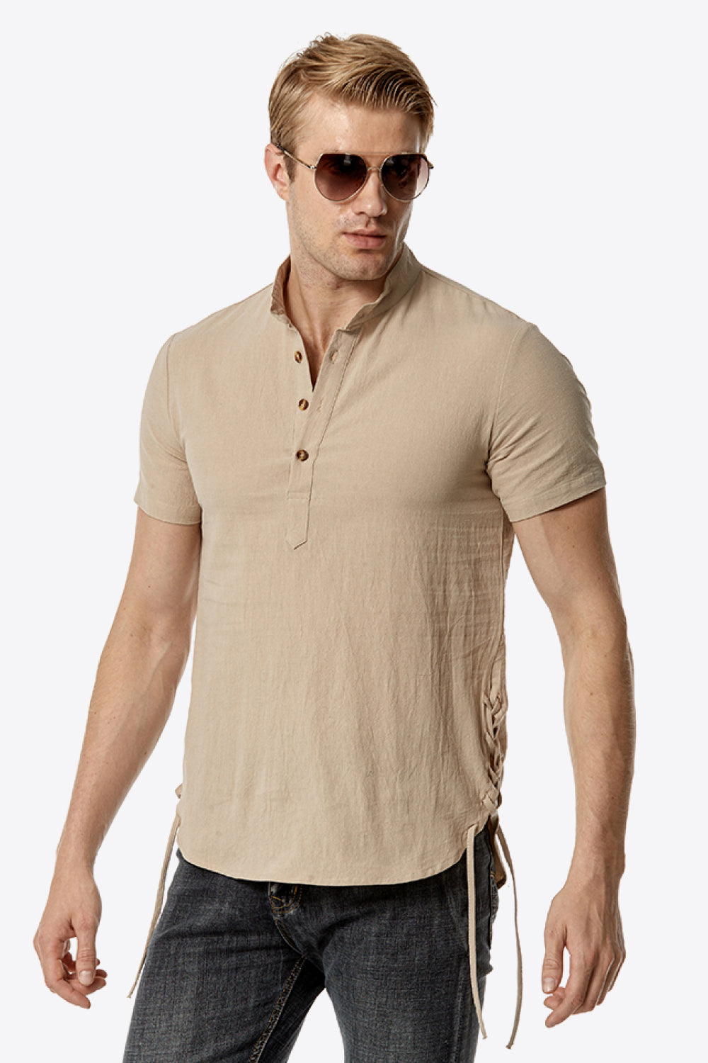 Short Sleeve Henley Tee
