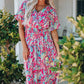 Multicolored V-Neck Maxi Dress