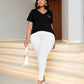 Plus Size Glitter V-Neck Short Sleeve Tee Shirt