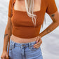 Lace-Up Square Neck Crop Top