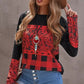 Mixed Print Color Block Long Sleeve Top