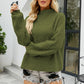 Rib-Knit Dropped Shoulder Mock Neck Sweater