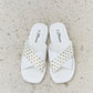 Forever Link Studded Cross Strap Sandals in White