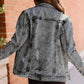 Acid Wash Distressed Denim Jacket