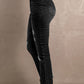 High Waist Distressed Raw Hem Jeans