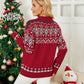 Geometric Crewneck Dropped Shoulder Sweater