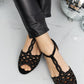 Forever Link Rhinestone Cutout Peep Toe Sandals