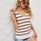 Striped V-Neck Knit Tank