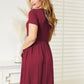 Ninexis Full Size Short Sleeve Dress with Pockets