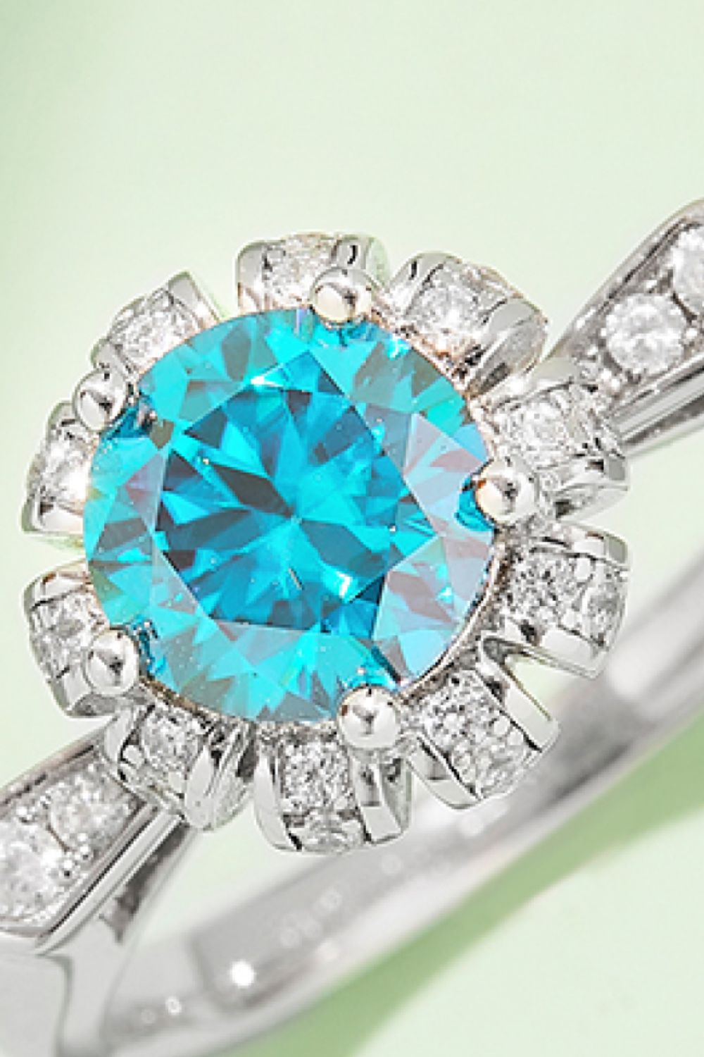 1 Carat Moissanite Contrast 925 Sterling Silver Ring