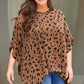Plus Size Animal Print Handkerchief Hem Blouse
