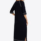 Zip Up Slit Night Dress with Pockets