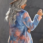 Printed Button Detail Teddy Jacket with Pockets