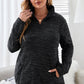 Plus Size Heathered Quarter Zip Pullover