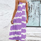Contrast V-Neck Spaghetti Strap Midi Dress