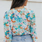 Floral Long Balloon Sleeve Blouse