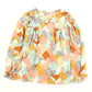 Printed Flounce Sleeve Buttoned Blouse