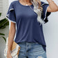 Pom-Pom Trim Flutter Sleeve Round Neck Tee