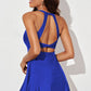 Halter Neck Open Back Swim Dress