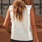 Ruffle Trim Round Neck Sleeveless Top