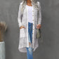 Striped Leopard Patchwork Duster Cardigan with Pockets