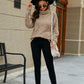 Cable-Knit Turtleneck Lantern Sleeve Sweater