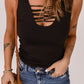 Strappy Detail Scoop Neck Tank Top