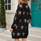Star Pattern Open Front Longline Cardigan