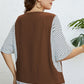 Plus Size Striped Round Neck Half Sleeve Top