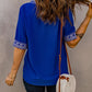 Embroidered V-Neck Top