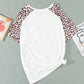 Plus Size Mixed Print Contrast Tee Shirt