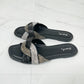 Qupid Shining Brighter Rhinestone Woven Strap Slide