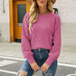 Mixed Knit Raglan Sleeve Sweater