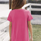 Girls Buttoned Tulip Hem T-Shirt