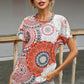 Printed Round Neck Short Sleeve Tee