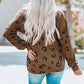 Leopard V-Neck Side Slit High-Low Top