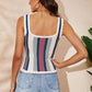 Striped Scalloped Trim Knit Tank