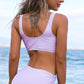 Crisscross Drawstring Detail Bikini Set