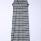 Striped Slit Sleeveless Maxi Dress