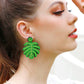 Beaded Banana Leaf Earrings