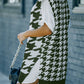 Houndstooth Side Slit Ribbed Sweater Vest Dress