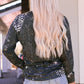 Mixed Print Round Neck Long Sleeve Top