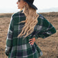 Plaid Dropped Shoulder Pocketed Shirt Jacket