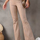 Seam Detail Elastic Waist Flare Pants